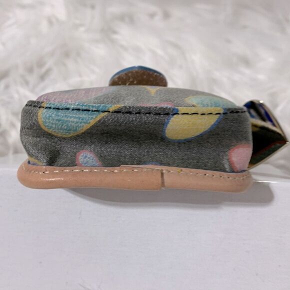 DOONEY & Bourke pouch leather trim snap closure large heart brand charm hearts - Picture 5 of 10